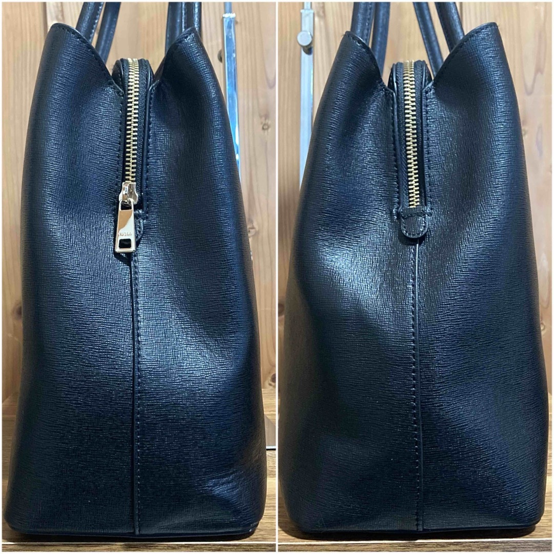 美品】FURLA フルラ テッサ L トートバッグ 黒 A4収納可 保存袋付 美品】FURLA フルラ テッサ L トートバッグ 黒 A4収納可 保存袋付