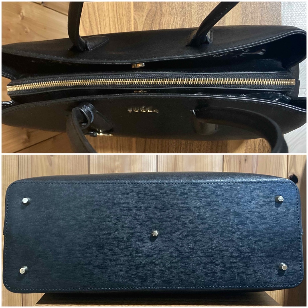 美品】FURLA フルラ テッサ L トートバッグ 黒 A4収納可 保存袋付 美品】FURLA フルラ テッサ L トートバッグ 黒 A4収納可 保存袋付