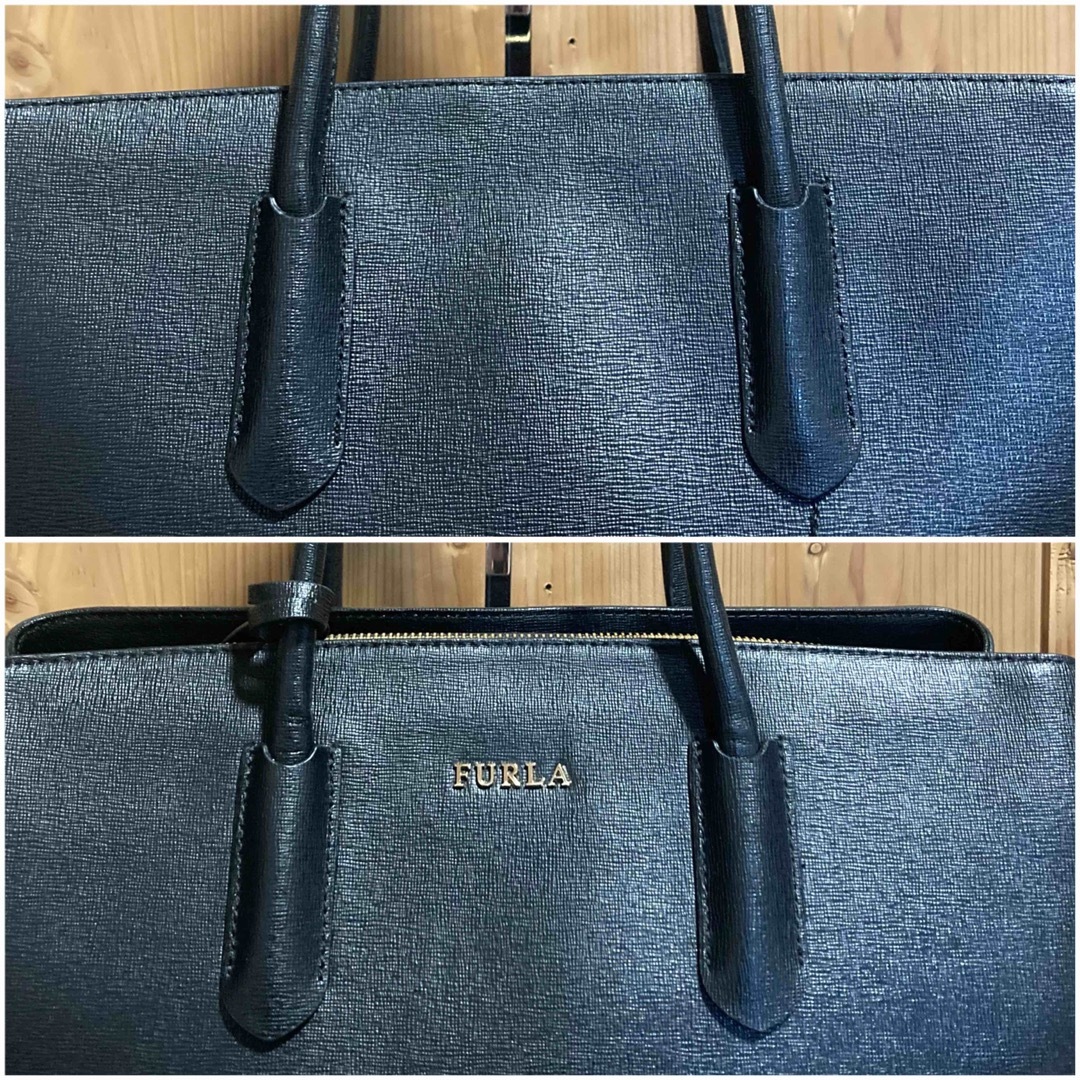 美品】FURLA フルラ テッサ L トートバッグ 黒 A4収納可 保存袋付 美品】FURLA フルラ テッサ L トートバッグ 黒 A4収納可 保存袋付
