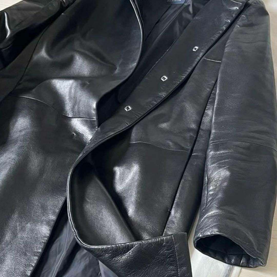 極綺麗❗️本革柔らかい✨レザーフーデット ロングコート 比翼 極綺麗❗️本革柔らかい✨レザーフーデット ロングコート 比翼