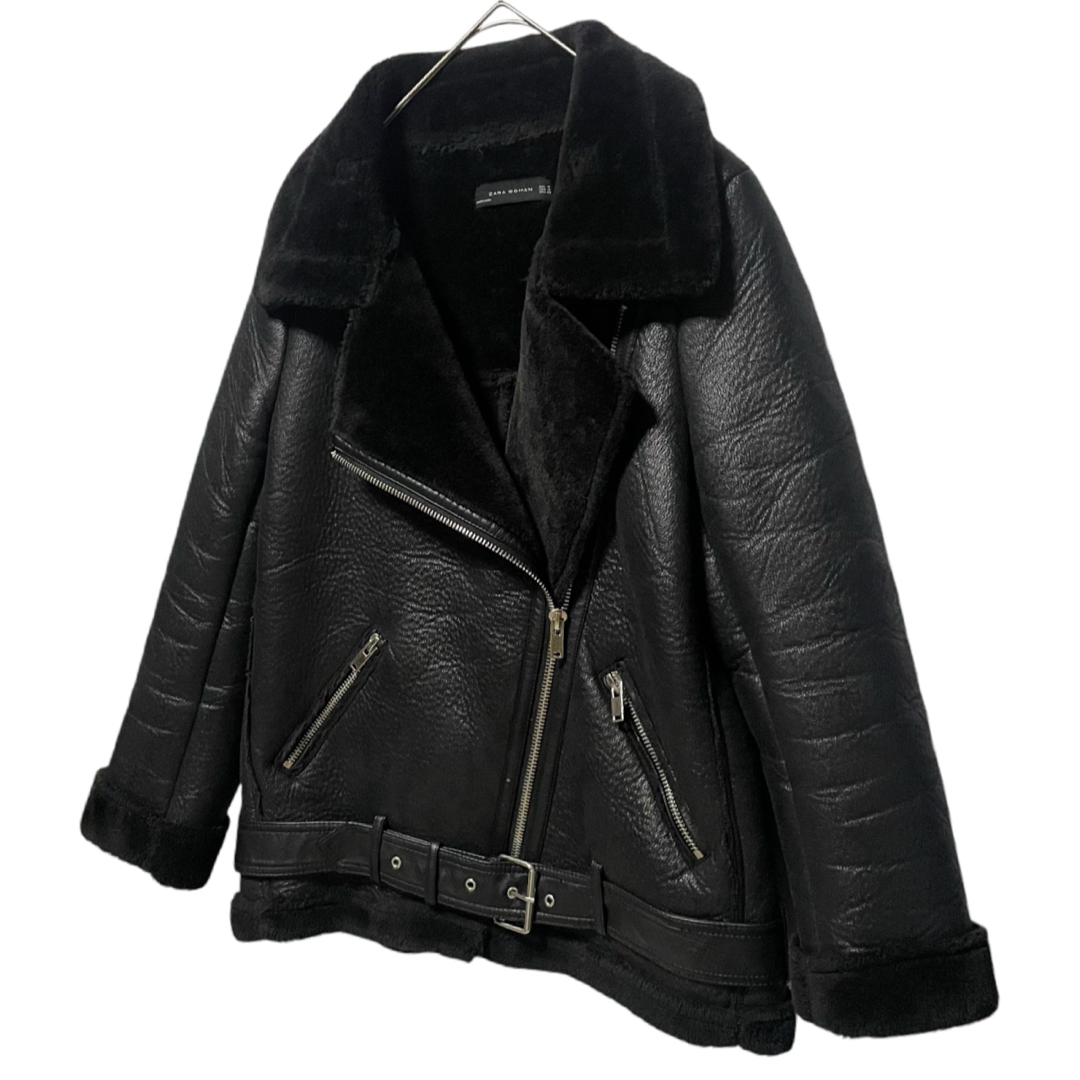 ZARA - ZARA ザラウーマン フェイクムートン ライダース ZARA - ZARA ザラウーマン フェイクムートン ライダース
