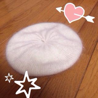 ホワイトベレー帽(ハンチング/ベレー帽)