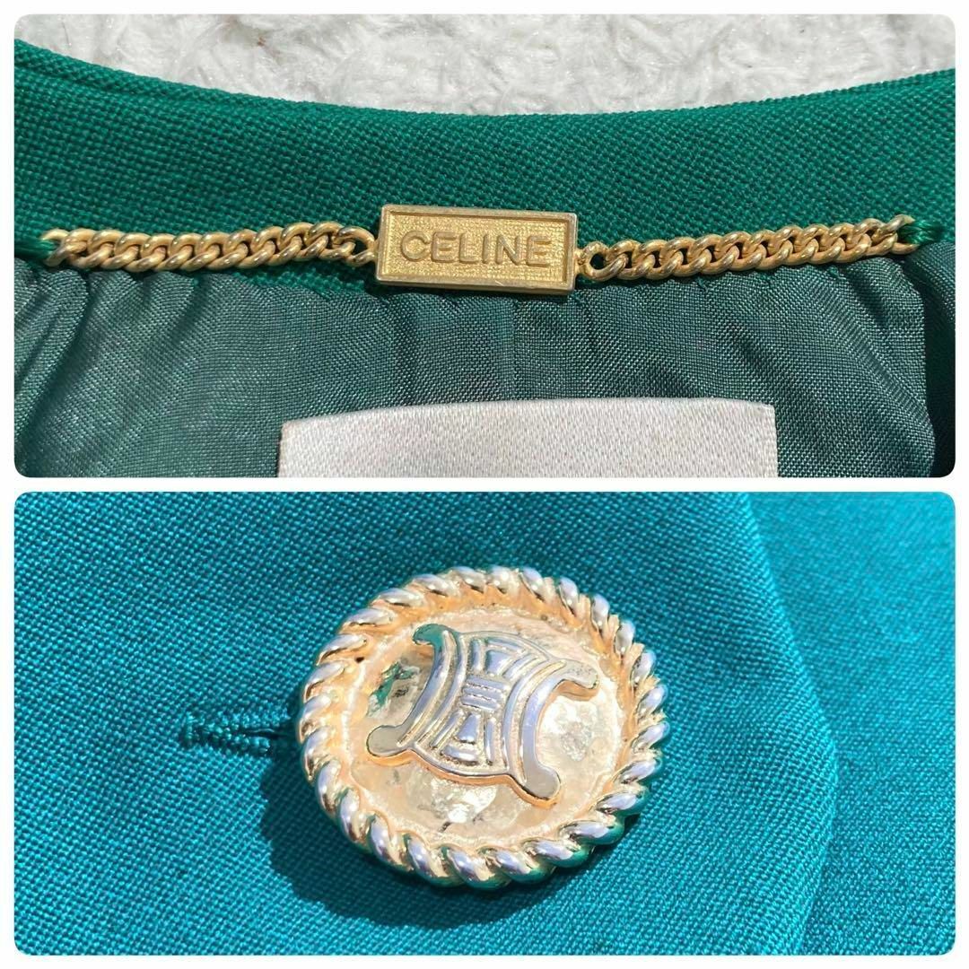 CELINE - 【希少】CELINE セットアップ スカートスーツ グリーン CELINE - 【希少】CELINE セットアップ スカートスーツ グリーン