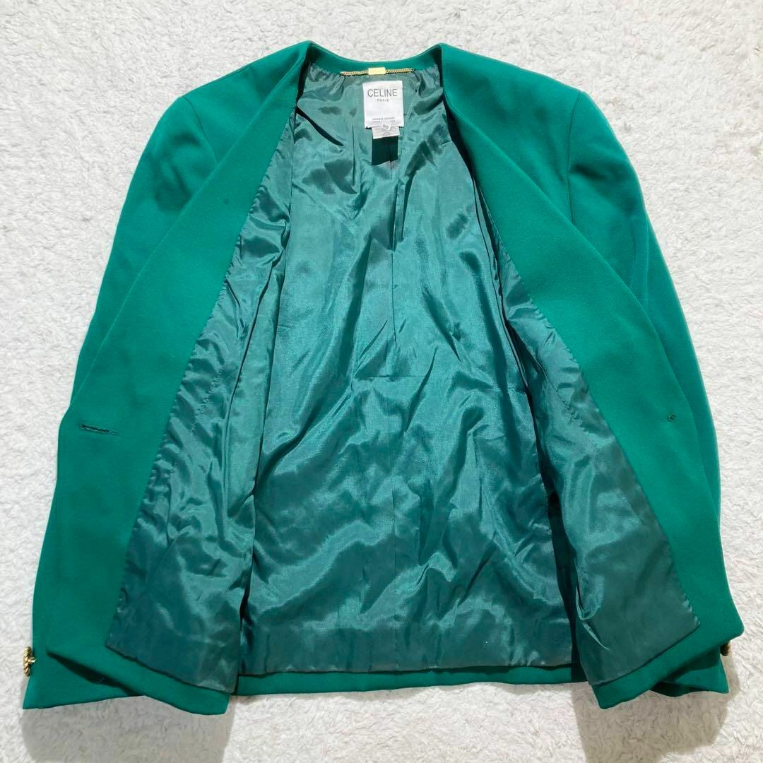 CELINE - 【希少】CELINE セットアップ スカートスーツ グリーン CELINE - 【希少】CELINE セットアップ スカートスーツ グリーン