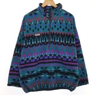 コロンビア 90s フリース ハーフジップ usa製 雪柄 ノルディック