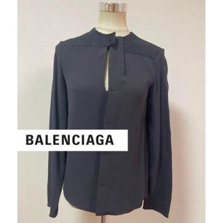 BALENCIAGA - BALENCIAGA ブラックフォーマルブラウス ミ120の BALENCIAGA - BALENCIAGA ブラックフォーマルブラウス ミ120の