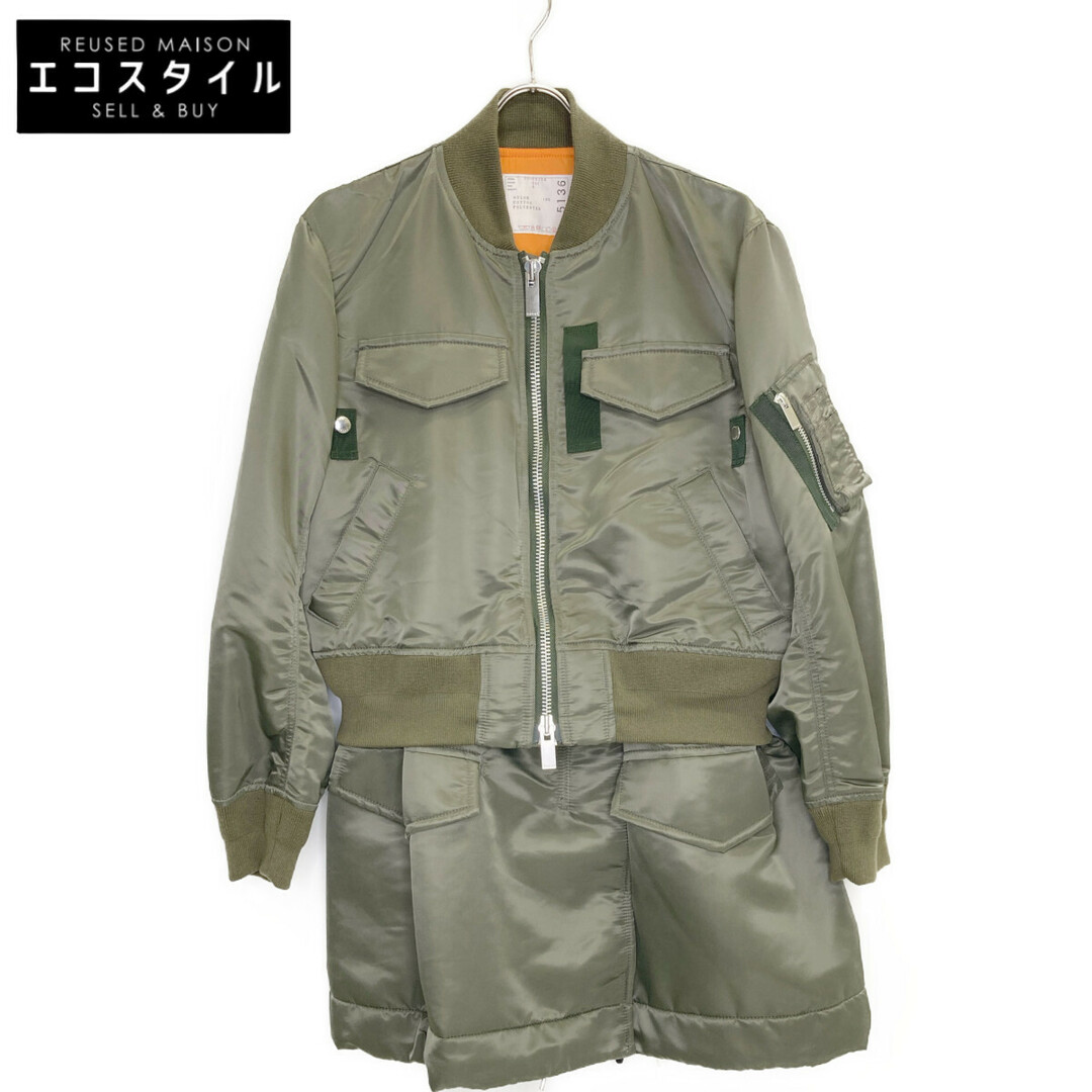 sacai - サカイ 20AW 20-05136 カーキ MA-1 Nyron Twill Coat 2の sacai - サカイ 20AW 20-05136 カーキ MA-1 Nyron Twill Coat 2の