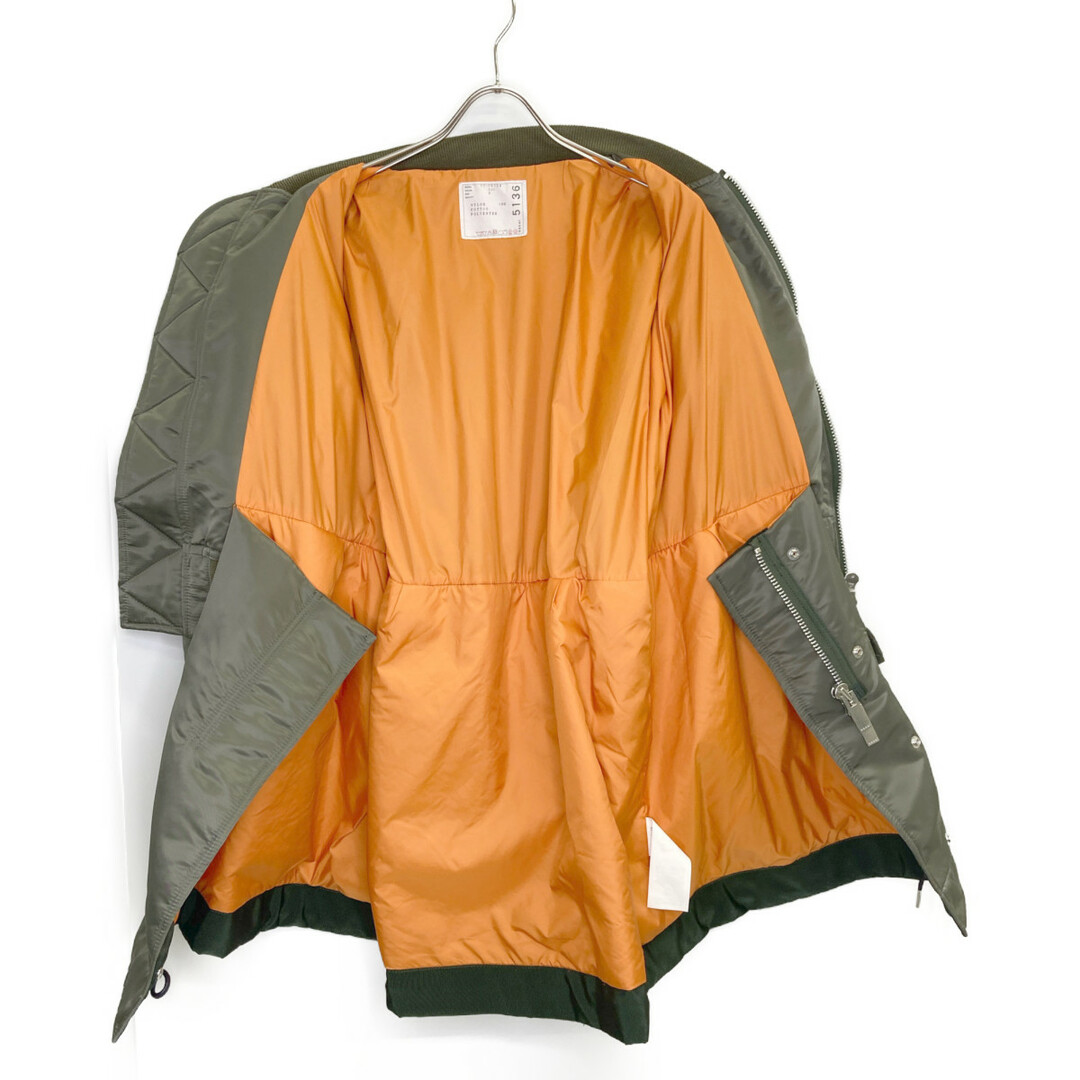 sacai - サカイ 20AW 20-05136 カーキ MA-1 Nyron Twill Coat 2の sacai - サカイ 20AW 20-05136 カーキ MA-1 Nyron Twill Coat 2の