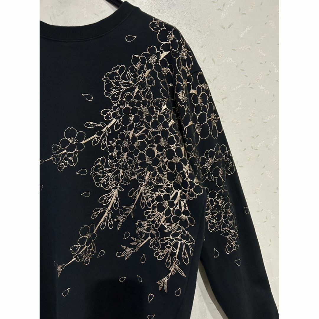 絡繰魂 - *絡繰魂 粋 和柄 龍 桜 刺繍 スウェット トレーナー L 絡繰魂 - *絡繰魂 粋 和柄 龍 桜 刺繍 スウェット トレーナー L