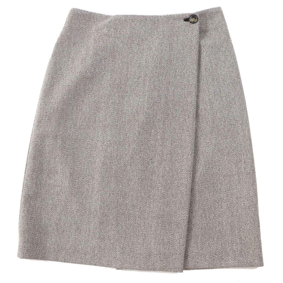 Loro Piana - 良品◎Loro Piana ロロピアーナ PECORA NERA ペコラネラ ウール 裏地シルク ラップスカート ブラウン系 42 イタリア製 正規品 レディース