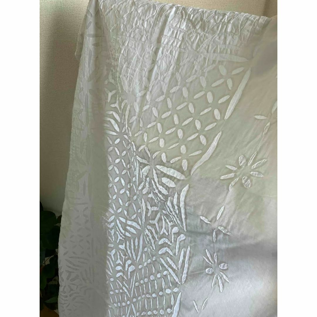 カットワーク ハンドメイド マルチカバー コットン100 カットワーク ハンドメイド マルチカバー コットン100