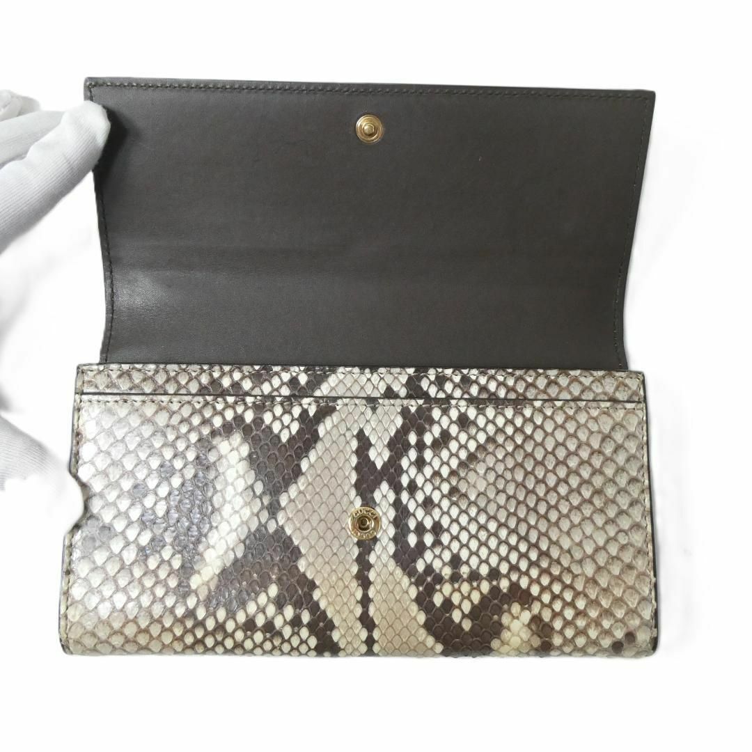 GUCCI - 美品 GUCCI パイソン レザー 二つ折り コンチネンタル GUCCI - 美品 GUCCI パイソン レザー 二つ折り コンチネンタル