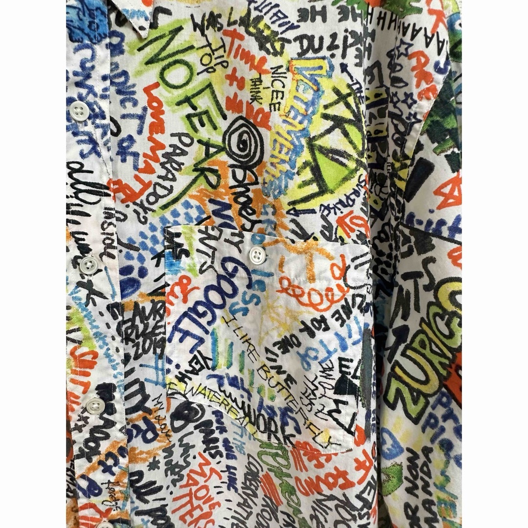 VETEMENTS - VETEMENTS Oversized Graffiti シャツ S 登坂広臣の VETEMENTS - VETEMENTS Oversized Graffiti シャツ S 登坂広臣の