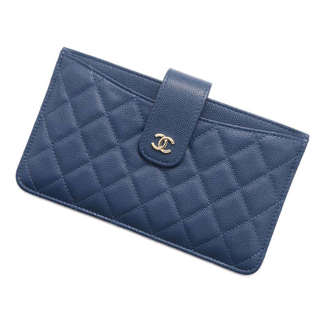 CHANEL - シャネル 長財布 マトラッセ ロングウォレット キャビアスキン CHANEL 財布 カードケース