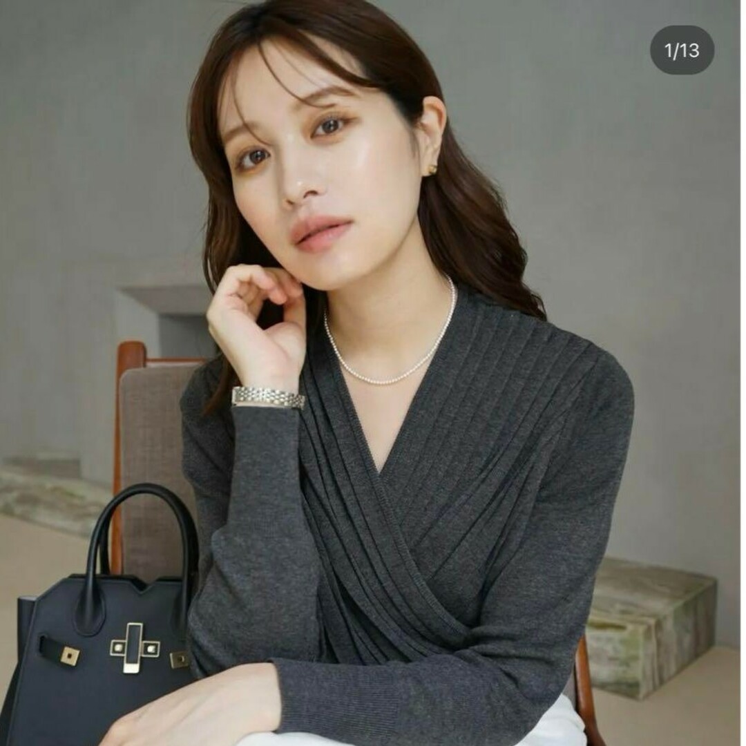 着用1回のみ】Pleats Cache-coeur Knit tops 着用1回のみ】Pleats Cache-coeur Knit tops