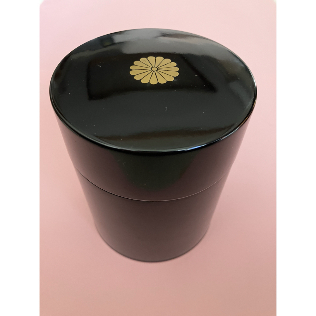 菊の御紋入り茶筒　2点セット　会津塗り