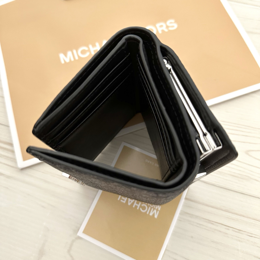MICHAEL KORS - MICHAEL KORS財布 折り財布 がま口 ブラック 三 MICHAEL KORS - MICHAEL KORS財布 折り財布 がま口 ブラック 三