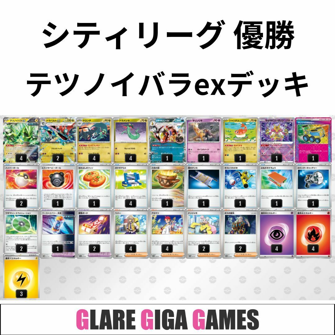 テツノイバラexデッキ(シティリーグ優勝・リキキリンex採用)の テツノイバラexデッキ(シティリーグ優勝・リキキリンex採用)の