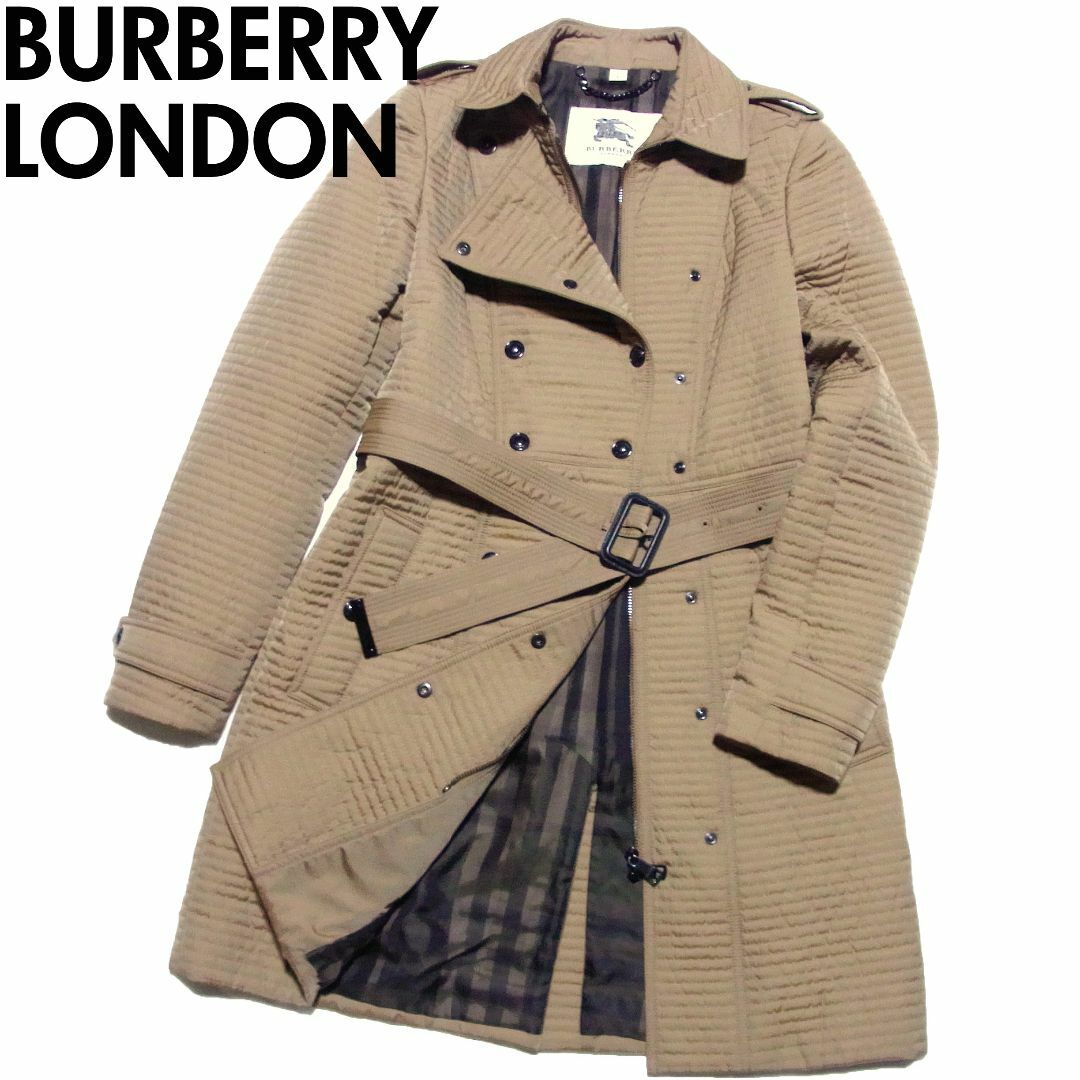 BURBERRY - バーバリー ロンドン キルティング 中綿 ダブル コート トレンチコート S