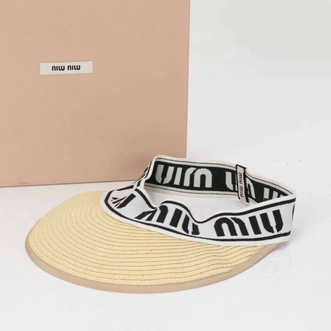 希少 黒入荷！ MIUMIU ミュウミュウストロークリスタルサンバイザー レディースウェア