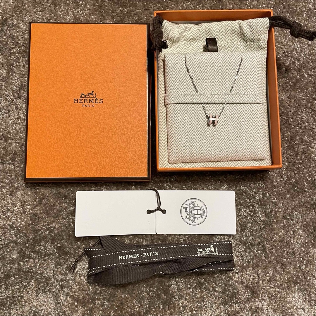 【HERMES】ポップHピアス/ローズトランジェ/シルバー金具 HERMES - 【新品未使用】エルメス ポップh ローズトランジェ
