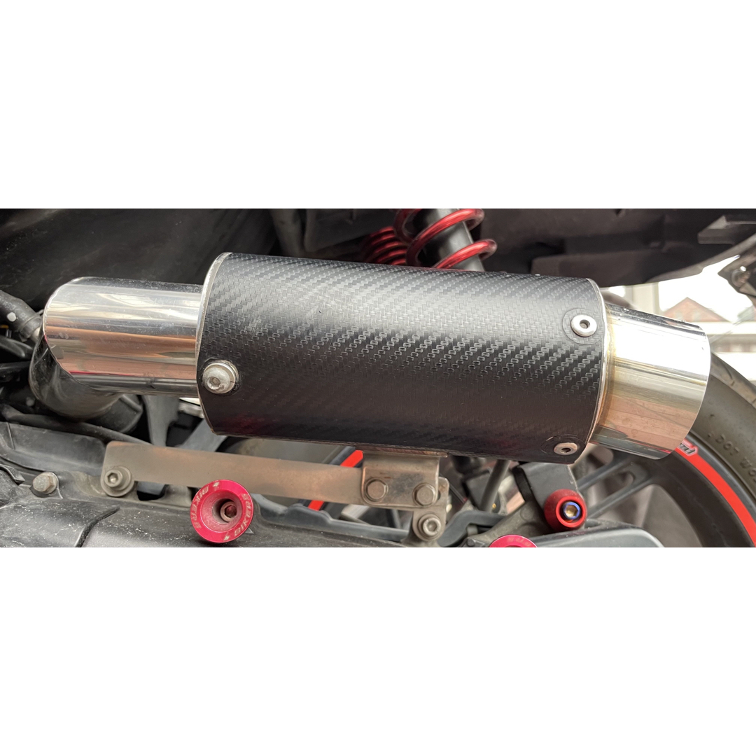 PCX カーボン調加工品 中古サイレンサー型エアクリーナーKIT PCX カーボン調加工品 中古サイレンサー型エアクリーナーKIT