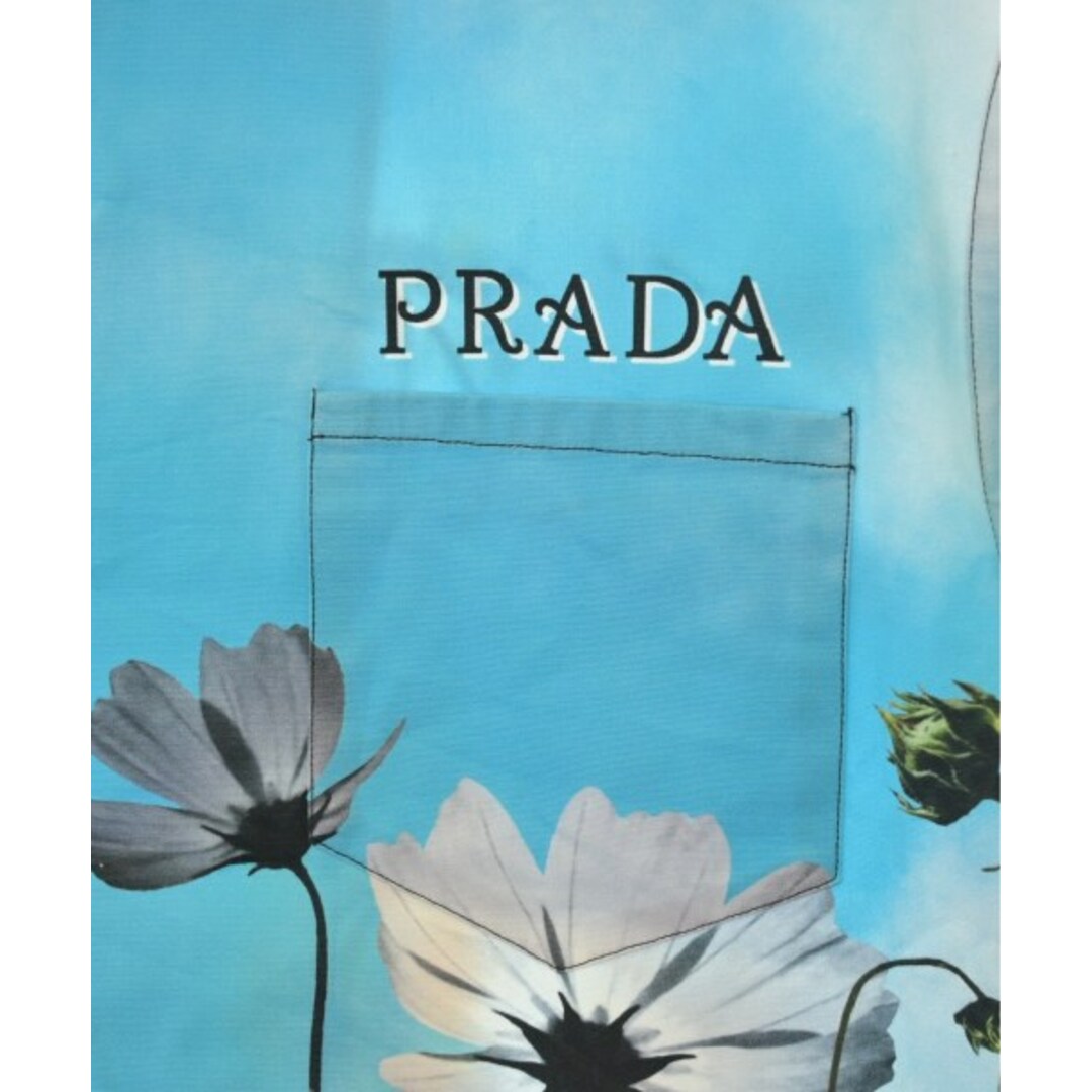 PRADA - PRADA プラダ カジュアルシャツ XS 青x黄等(花柄 PRADA - PRADA プラダ カジュアルシャツ XS 青x黄等(花柄