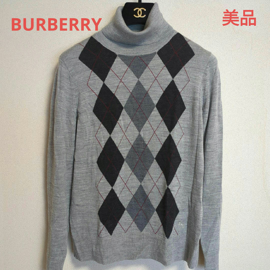 BURBERRY LONDON カシミヤ、ウール アーガイルチェックセーター BURBERRY LONDON カシミヤ、ウール アーガイルチェックセーター