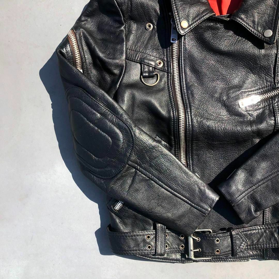 90s ブランド名不明 ビンテージ ライダースジャケット 本革 LL 90s ブランド名不明 ビンテージ ライダースジャケット 本革 LL