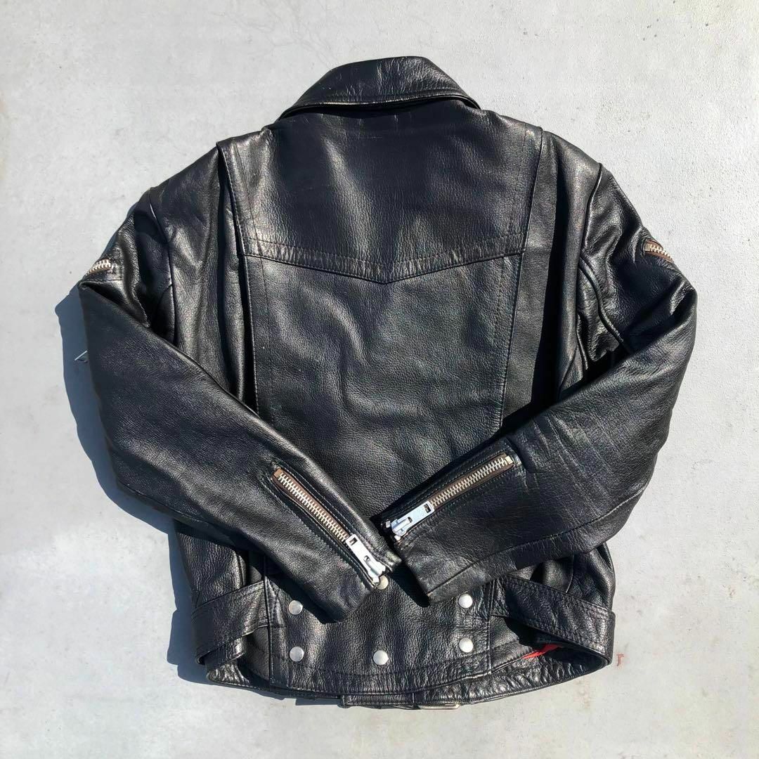 90s ブランド名不明 ビンテージ ライダースジャケット 本革 LL 90s ブランド名不明 ビンテージ ライダースジャケット 本革 LL