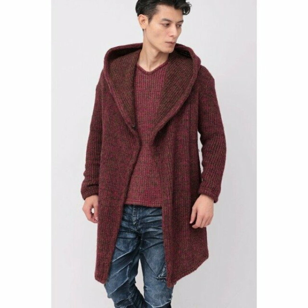 TORNADO MART(トルネードマート)の【ボルドー】TORNADO MART∴シャイニーウールジャージーフードロングカーデ その他のその他(その他)の商品写真