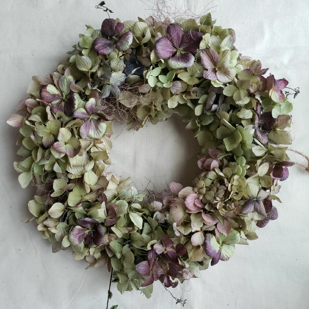 ドライフラワー ハーフリース 紫陽花 スモークツリー インテリア ドライフラワー ハーフリース 紫陽花 スモークツリー インテリア