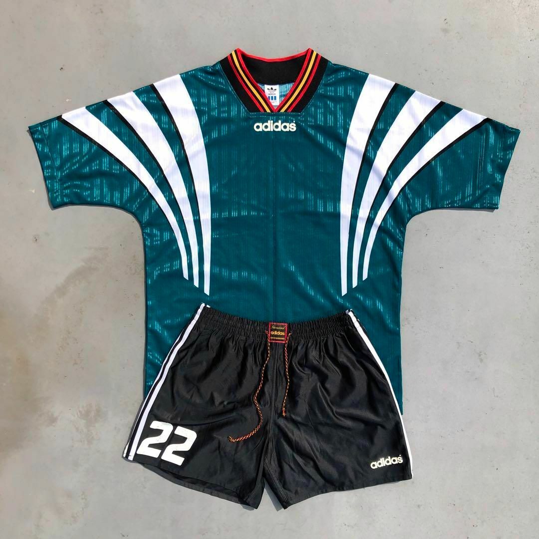 90s adidas サッカーユニフォーム セットアップ Oサイズ XL 緑 90s adidas サッカーユニフォーム セットアップ Oサイズ XL 緑