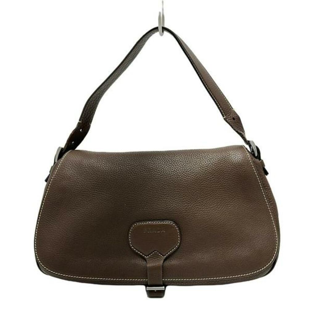 PRADA(プラダ) ショルダーバッグ - ダークブラウン レザー PRADA(プラダ) ショルダーバッグ - ダークブラウン レザー