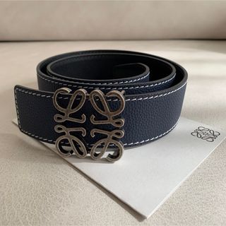 LOEWE - 極美品 ロエベ LOEWEネイビー ×ブラック レザー ベルト LOEWE - 極美品 ロエベ LOEWEネイビー ×ブラック レザー ベルト