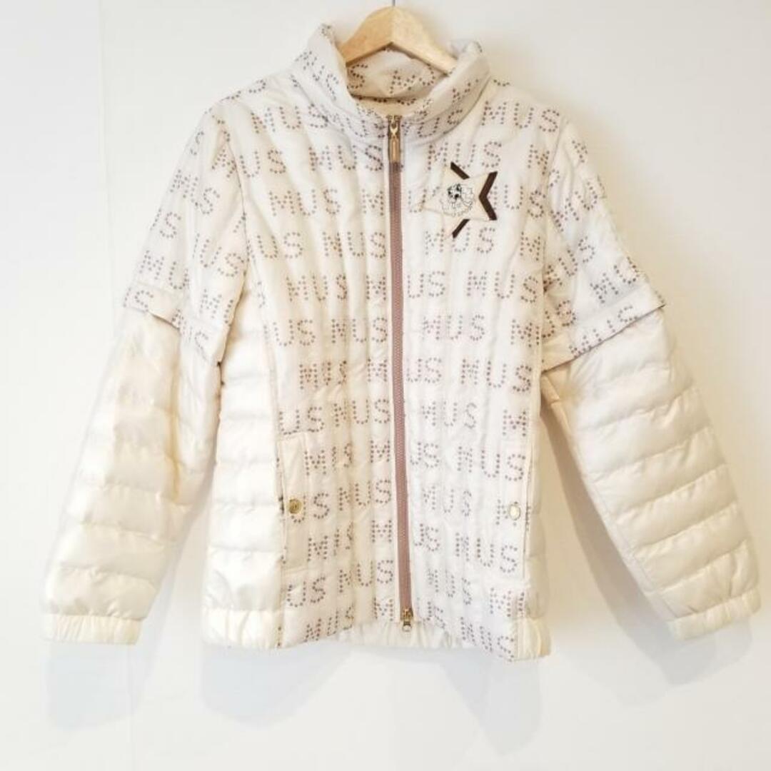 M・U・ SPORTS(ミエコウエサコ) ブルゾン サイズ42 L レディース - アイボリー×ブラウン 長袖/中綿/キルティング/スター(星)/袖着脱可/冬