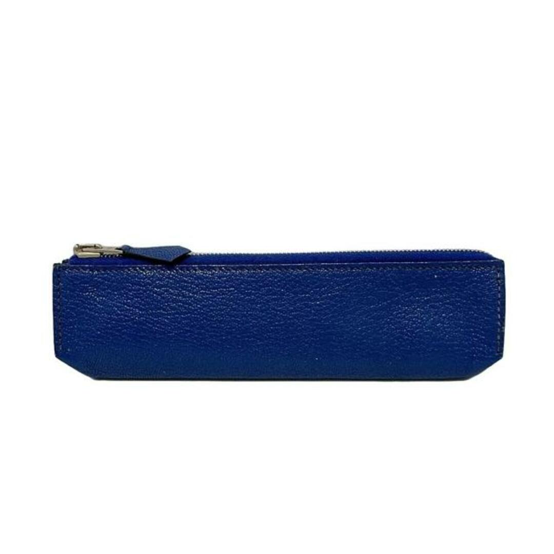 HERMES(エルメス) ペンケース ピッコロ ブルー シルバー金具 HERMES(エルメス) ペンケース ピッコロ ブルー シルバー金具