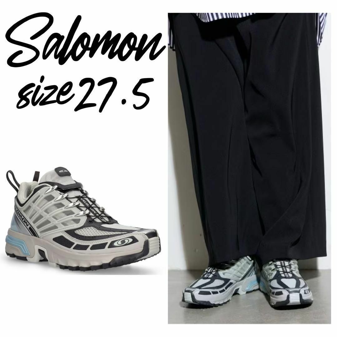 SALOMON ACS PRO ブラック/ホワイト/グレー 定価3.3万】salomon acs pro 27.5 シルバー グレーの通販 by