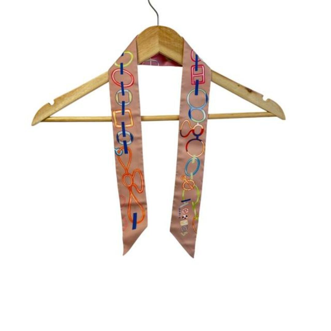 HERMES(エルメス) スカーフ美品 ツイリー ピンク×ベージュ HERMES(エルメス) スカーフ美品 ツイリー ピンク×ベージュ