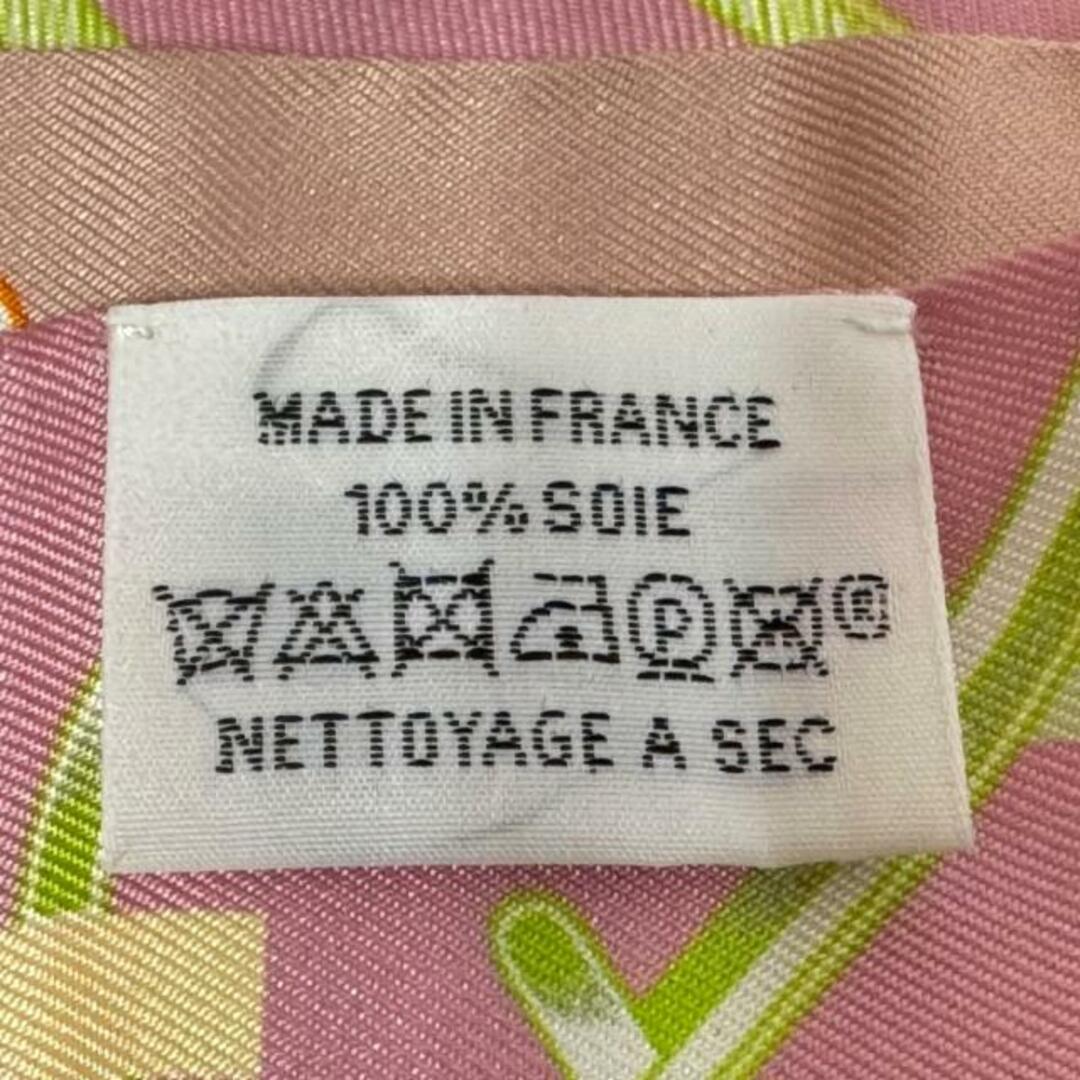 HERMES(エルメス) スカーフ美品 ツイリー ピンク×ベージュ HERMES(エルメス) スカーフ美品 ツイリー ピンク×ベージュ