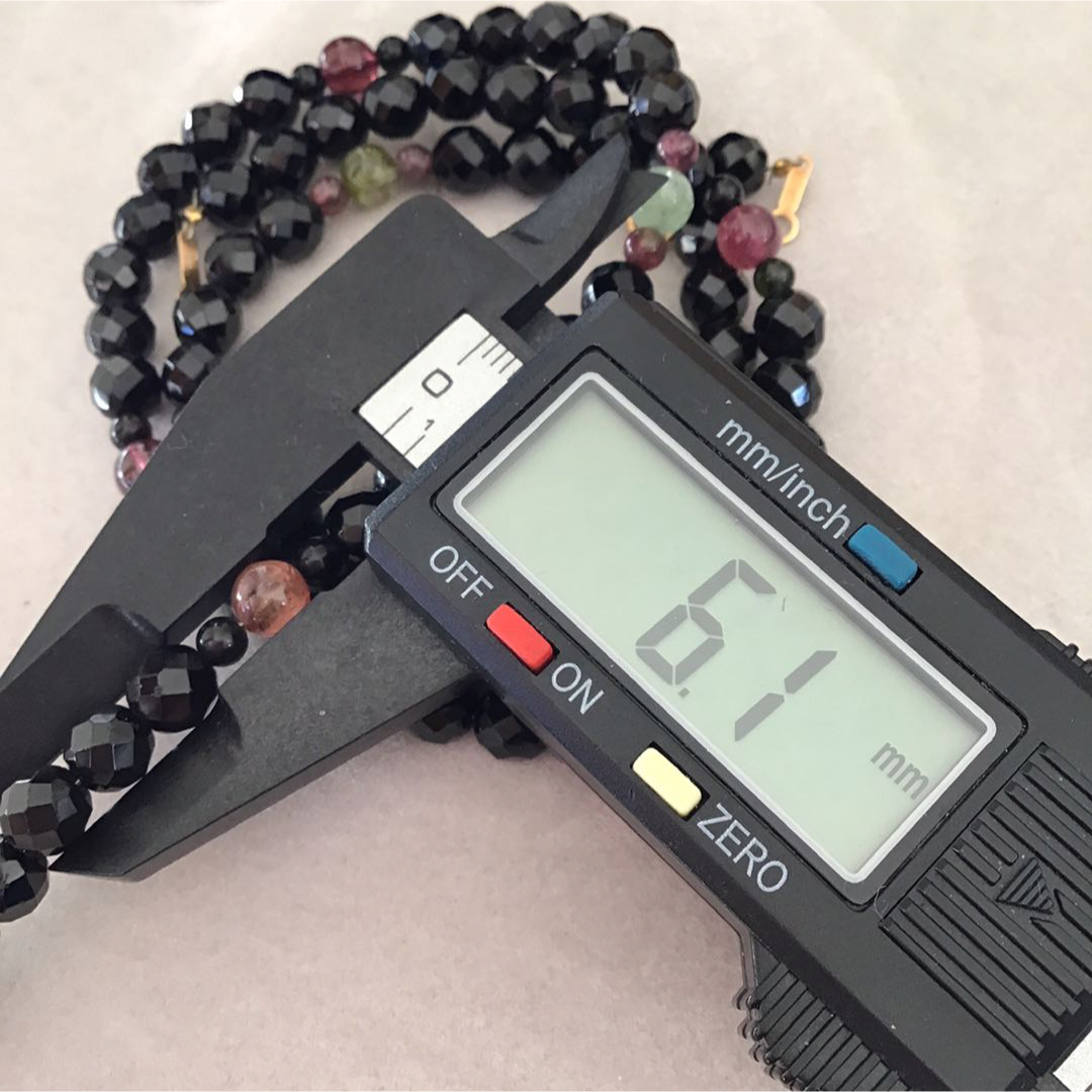 ブラックトルマリンネックレス ブレスレットセット K18 天然石 ケ42