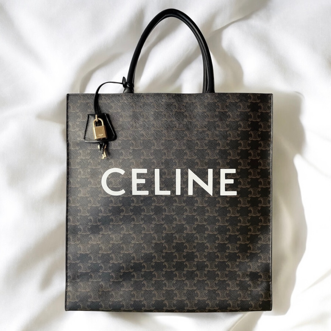 CELINE - 美品 セリーヌ バーティカルカバ ラージ トリオンフ トートバッグ ハンドバッグ