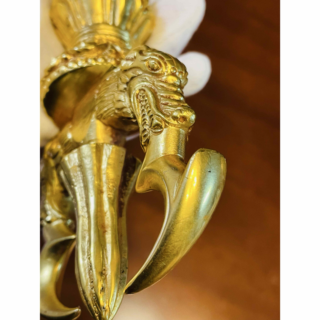 新品 未使用 法具 24金張 三鈷杵 ヴァジュラ 特大 サイズ約23㎝ 新品 未使用 法具 24金張 三鈷杵 ヴァジュラ 特大 サイズ約23㎝