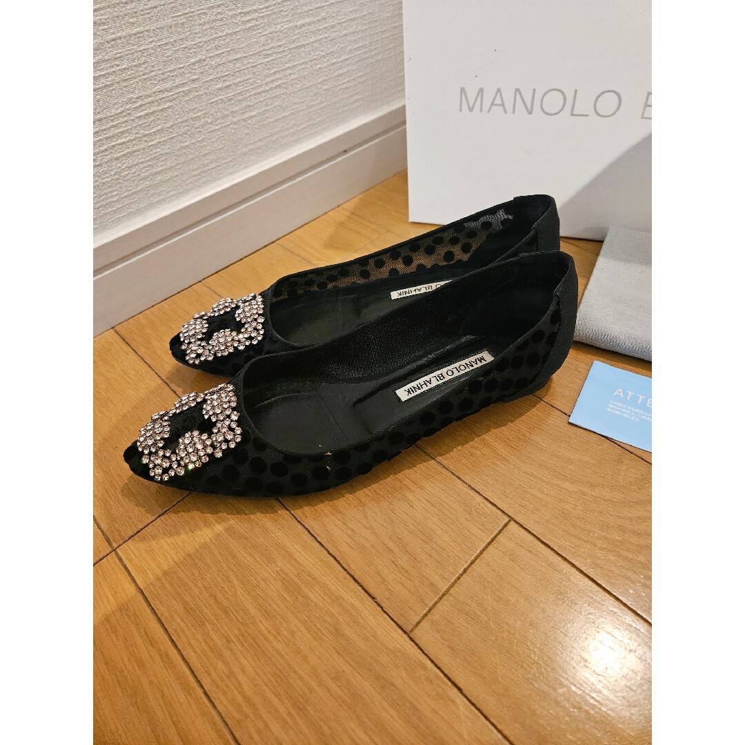 マノロブラニク ハンギシフラット シースルードット 36 靴/シューズ マノロブラニク ハンギシフラット シースルードット 36 靴/シューズ