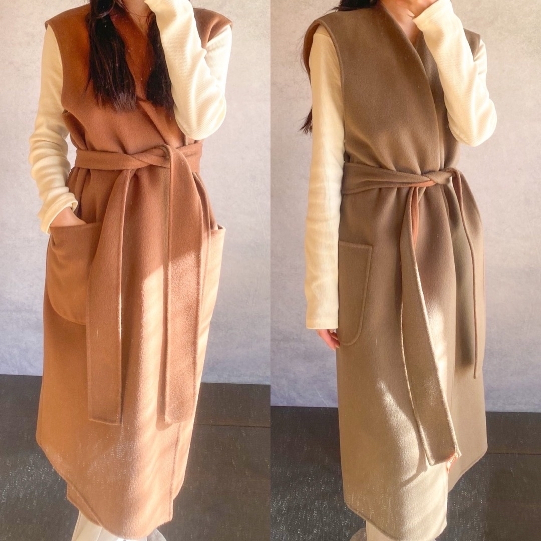 6 (ROKU) - <6(ROKU)>REVER VEST×BOLERO COAT/コート の通販 6 (ROKU) - <6(ROKU)>REVER VEST×BOLERO COAT/コート の通販