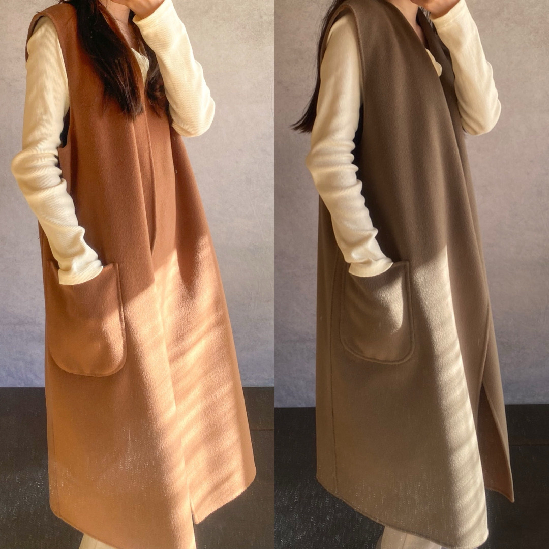 6 (ROKU) - <6(ROKU)>REVER VEST×BOLERO COAT/コート の通販 6 (ROKU) - <6(ROKU)>REVER VEST×BOLERO COAT/コート の通販