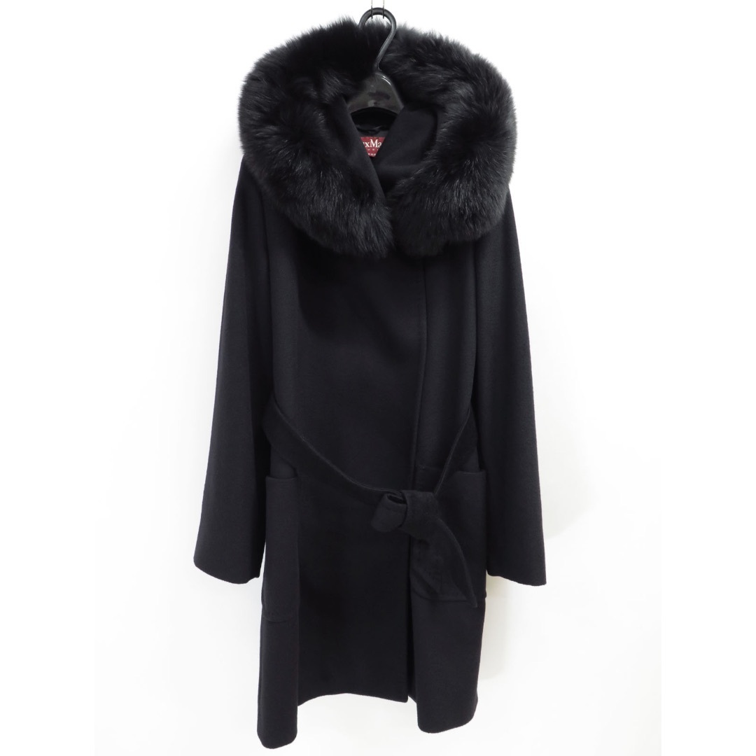 Max Mara - MaxMara STUDIO カシミヤ ファー フード コート リアルト