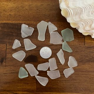 シーグラス 白 水色 茶色 手芸 工芸 ミニチュア(その他)