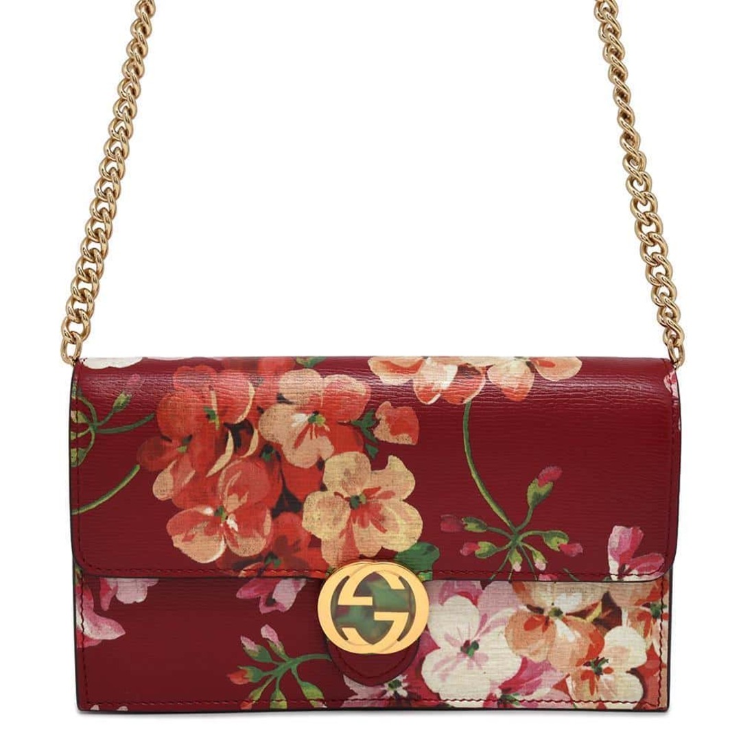 GUCCI - グッチ チェーンショルダーウォレット GGブルームス フラワー レザー 409340 GUCCI 財布