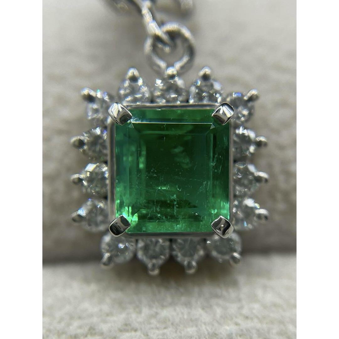 JJ336☆高級 F1 コロンビア産エメラルド1.1ct D pt ヘッド 鑑付 JJ336☆高級 F1 コロンビア産エメラルド1.1ct D pt ヘッド 鑑付